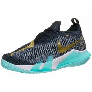 Nike Men 14 Obsidian Metallic Blue Gold Court React Vapor NXT Sneaker Athletic